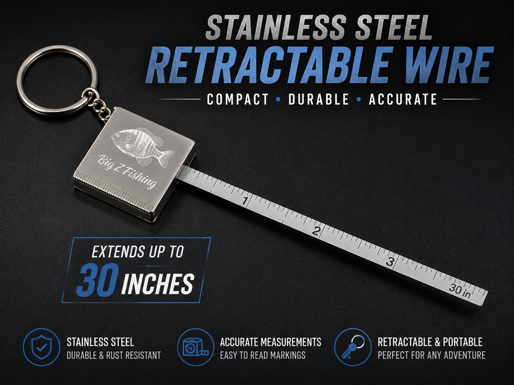 Retractable Fish Ruler Keychain! (Fishing Spots Included)